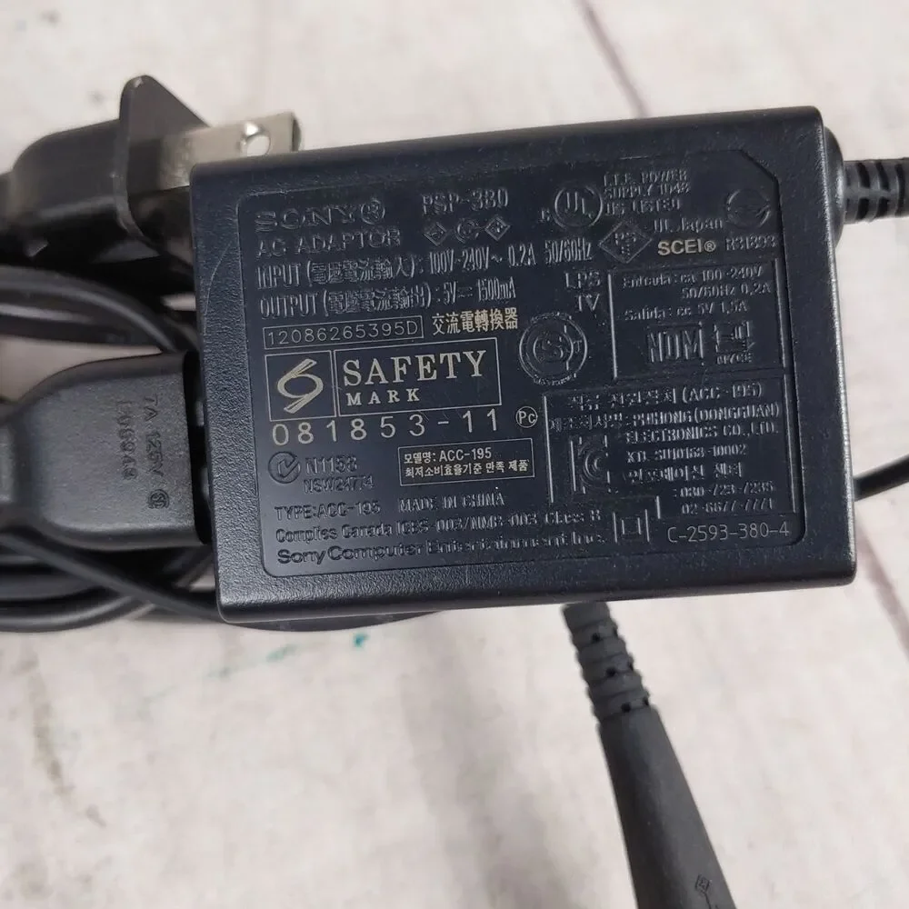 Sony PSP AC Adapter PSP-380 Power Supply 5V 1500mA PlayStation Cord TESTED